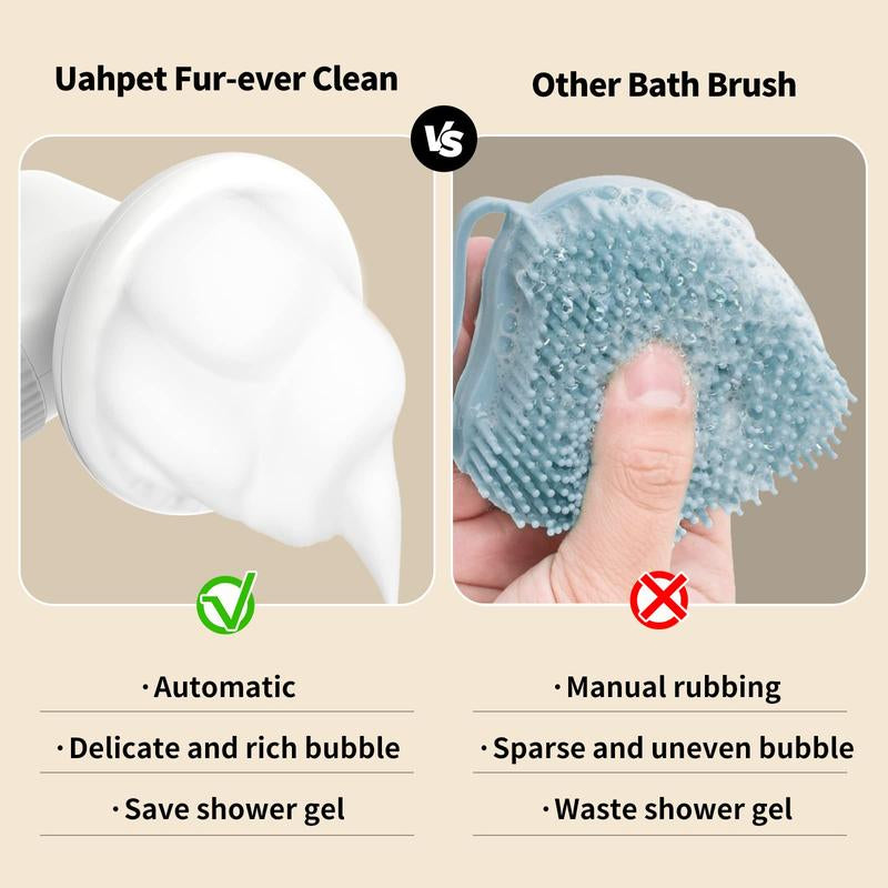 Uahpet Auto-Foaming Dog Bath Brush